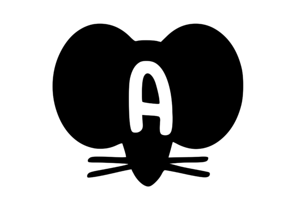Cute Cartoon Mouse with Mono a
