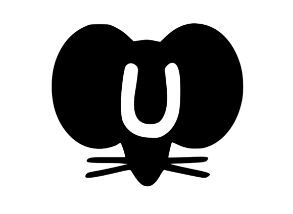 Cute Cartoon Mouse with Mono U